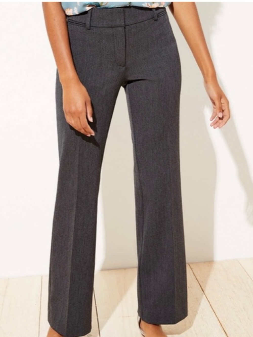 LOFT Curvy Trouser Textured Pants Size 4